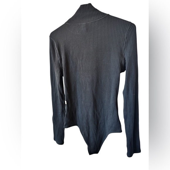 Vuori Bleeker Ribbed Brown Caramel Long Sleeve Mock Neck Bodysuit Size M - Picture 7 of 16